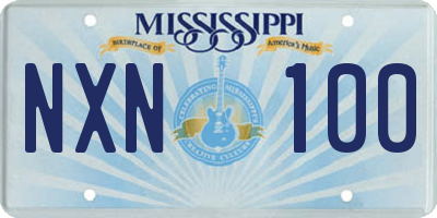 MS license plate NXN100