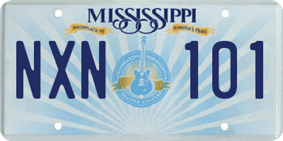 MS license plate NXN101