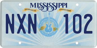 MS license plate NXN102