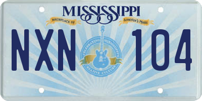 MS license plate NXN104
