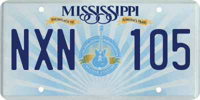 MS license plate NXN105