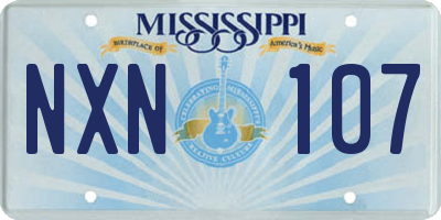 MS license plate NXN107