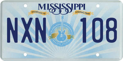 MS license plate NXN108