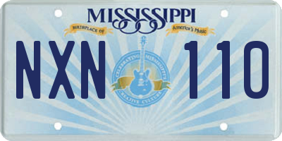 MS license plate NXN110