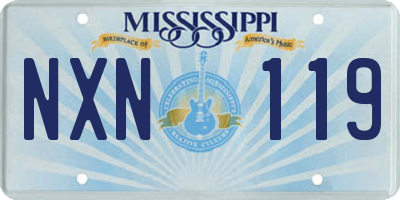 MS license plate NXN119