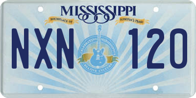 MS license plate NXN120