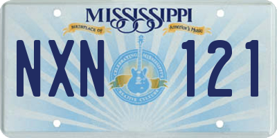 MS license plate NXN121