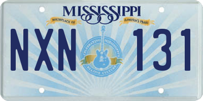 MS license plate NXN131