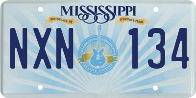 MS license plate NXN134