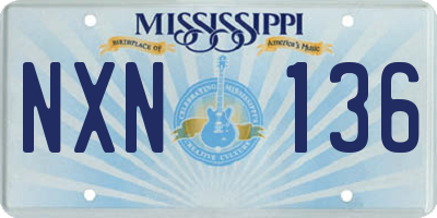 MS license plate NXN136