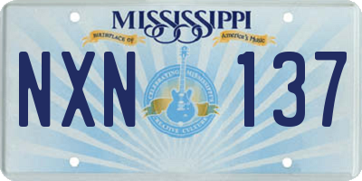 MS license plate NXN137
