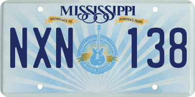 MS license plate NXN138