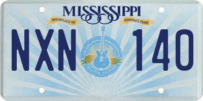 MS license plate NXN140