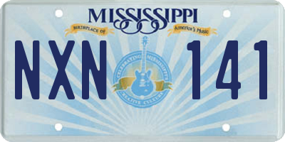 MS license plate NXN141