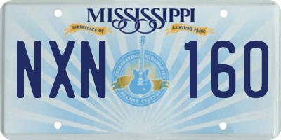 MS license plate NXN160