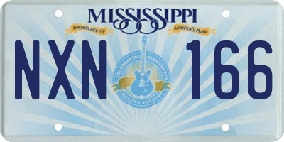 MS license plate NXN166