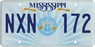 MS license plate NXN172