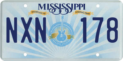 MS license plate NXN178