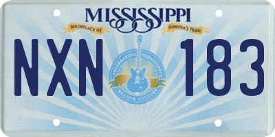 MS license plate NXN183