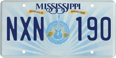 MS license plate NXN190