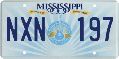 MS license plate NXN197