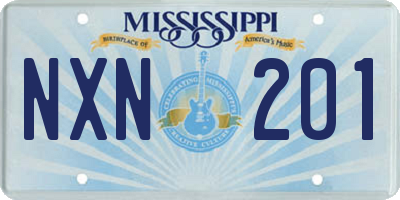 MS license plate NXN201