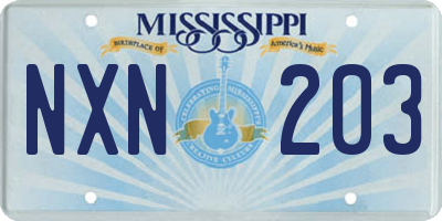 MS license plate NXN203