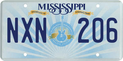 MS license plate NXN206