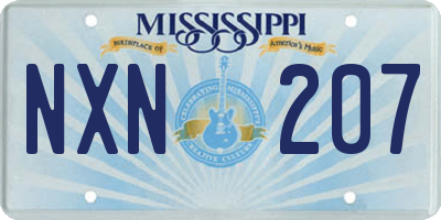 MS license plate NXN207