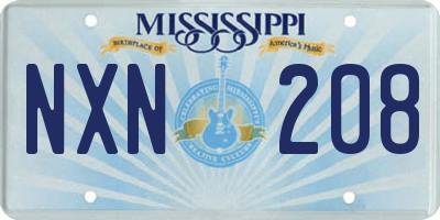 MS license plate NXN208
