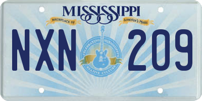 MS license plate NXN209