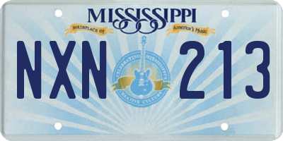 MS license plate NXN213