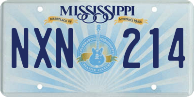 MS license plate NXN214
