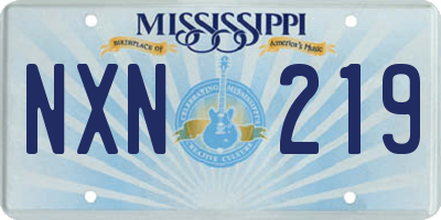 MS license plate NXN219