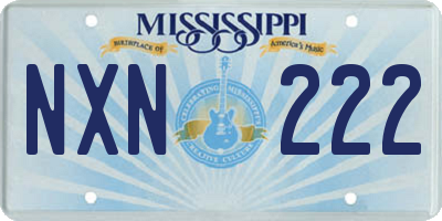 MS license plate NXN222