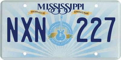 MS license plate NXN227