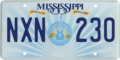 MS license plate NXN230