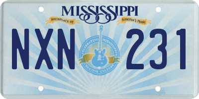 MS license plate NXN231