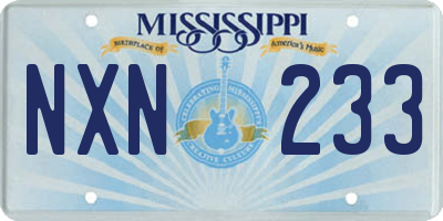 MS license plate NXN233