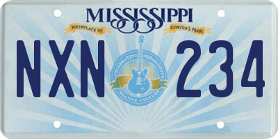 MS license plate NXN234
