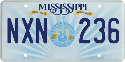 MS license plate NXN236