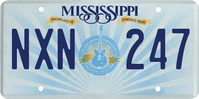 MS license plate NXN247