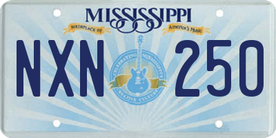 MS license plate NXN250