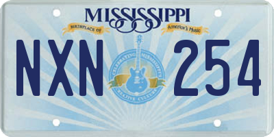 MS license plate NXN254