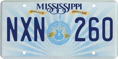 MS license plate NXN260