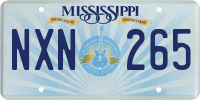 MS license plate NXN265