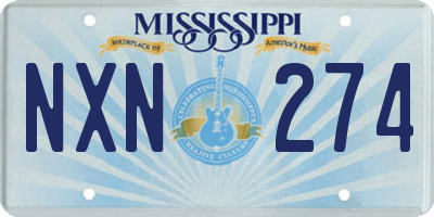 MS license plate NXN274