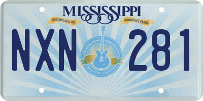 MS license plate NXN281