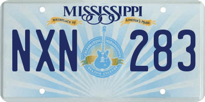 MS license plate NXN283