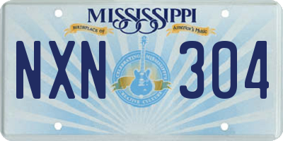 MS license plate NXN304